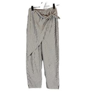 ASOS Black & White Striped Wrap Front Style Pants Women Sz 2